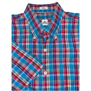 Peter Millar Multi Colored Bright Short Sleeve Button Down Shirt Men's Large